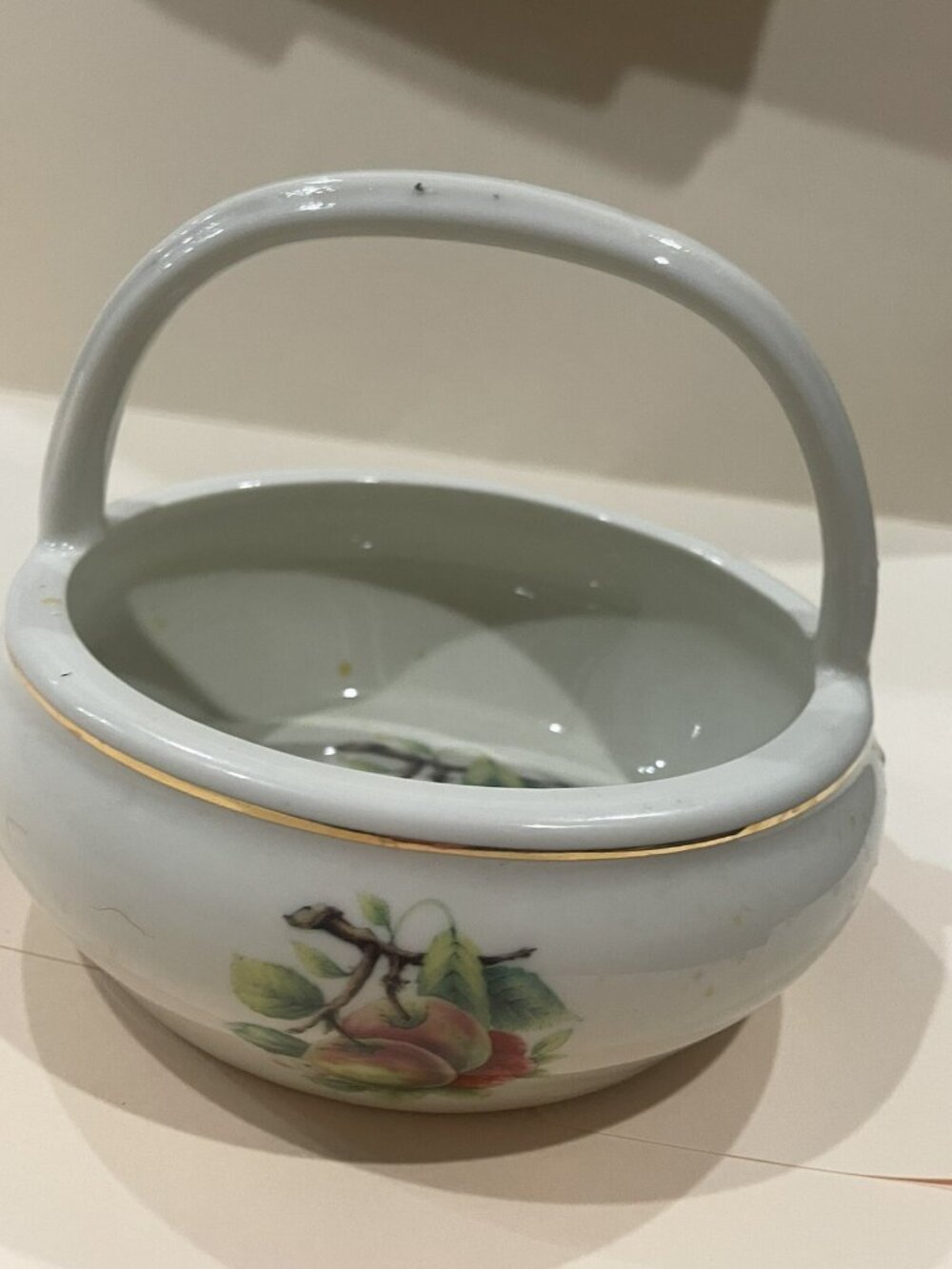 Formalities by Baum Bros. Small Bowl With Handle Fruit Print